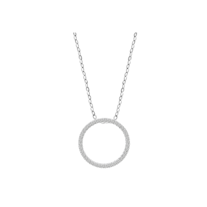 Collana Donna Lotus Silver LP3671-1/1 In Argento Con Pendente Cerchio E Zirconi