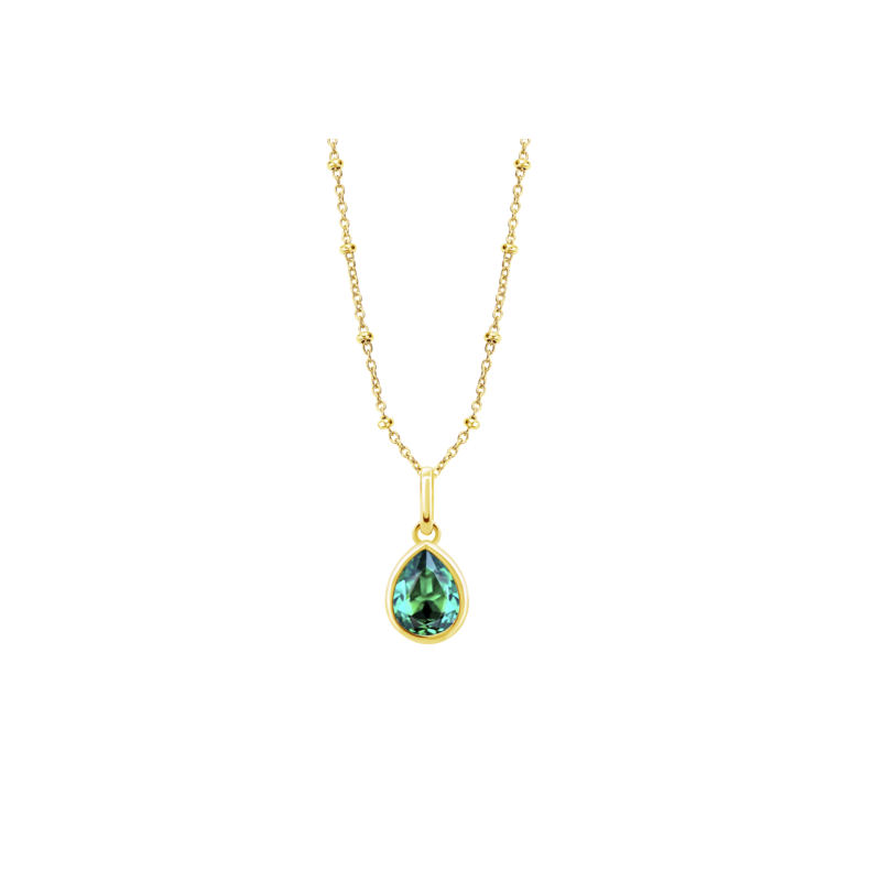 Collana Donna Lotus Silver LP3563-1/5 In Argento Dorato Con Zircone Verde