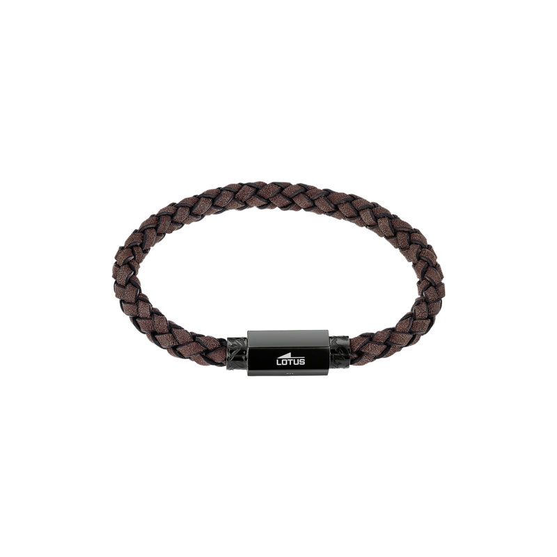 Bracciale Uomo Lotus Style LS2381/2/2 In Cuoio Marrone E Chiusura Acciaio IP Nero