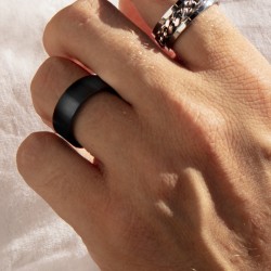 Anello Uomo Lotus Style LS2397/3/228 In Acciaio IP Nero Tipo Fascia Misura 28