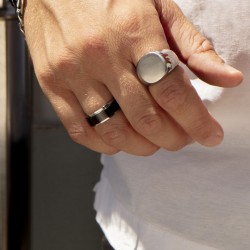 Anello Uomo Lotus Style LS2395/3/226 In Acciaio Con Centrale Girevole Misura 26