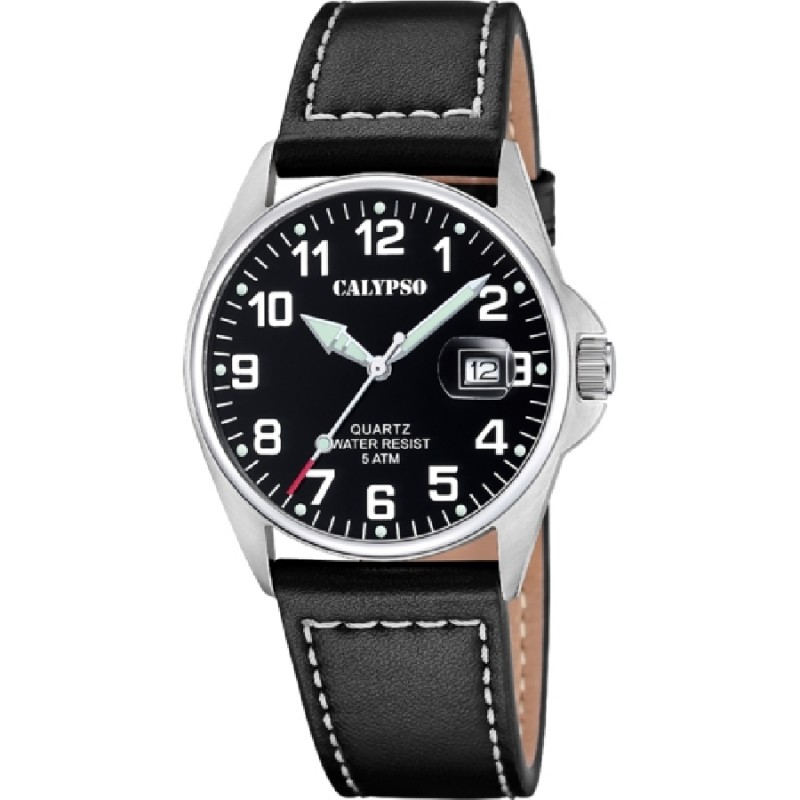 Orologio Uomo Calypso K5870/4 Classico Con Cinturino E Quadrante Neri