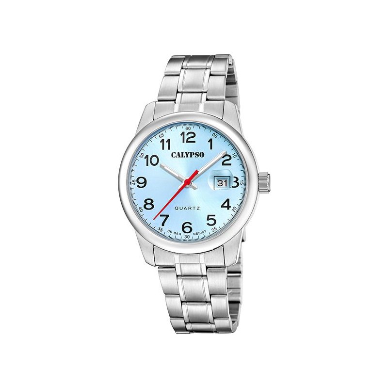 Orologio Uomo Calypso K5872/3 Classico Con Quadrante Celeste E Cinturino Acciaio
