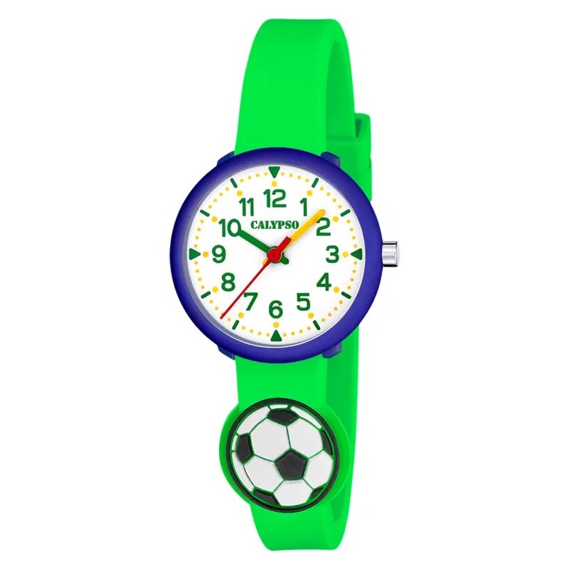 Orologio Bambino Calypso K5845/5 Con Cassa Blu E Cinturino Verde