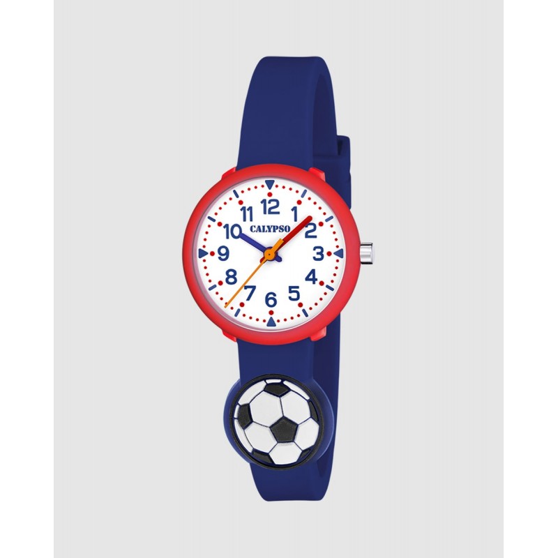 Orologio Bambino Calypso K5845/6 Con Cassa Rossa E Cinturino Blu Con Pallone