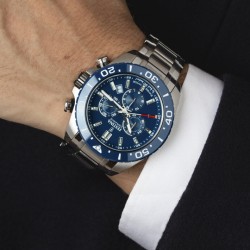 Orologio Uomo Festina F20042/2 Cronografo Swiss Made Con Quadrante E Ghiera Blu