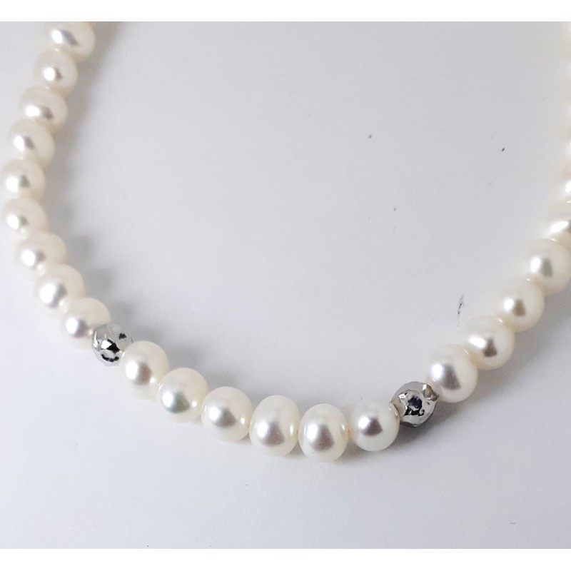 Bracciale Donna MIKIKO MB0861O4FCBI045 1 In Perle Con Sfere E Chiusura Oro Bianco
