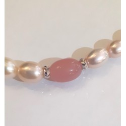 Collana Donna MIKIKO MC1466O4FRMU059 In Perle Multicolore E Calcedonio Rosa