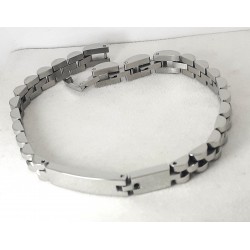 Bracciale Uomo Ananda Steel AXBR04 PN In Acciaio Con Piastra e Pietra Nera