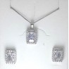 Completo Collana E Orecchini Gioja Argento CCD09-CCD04 Con Zirconi Rettangolari