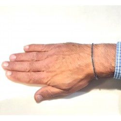 Bracciale Unisex Gioja Argento CCL125 B Tipo Tennis Con Zirconi Neri