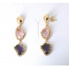 Orecchini Donna Sovrani J10053 Pendenti In Ottone Dorato Con Cristalli Rosa E Viola