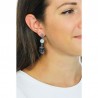 Orecchini Donna Sovrani J6142 Pendenti In Ottone Con Cristalli Blu