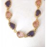 Collana Donna Sovrani J10051 In Ottone Dorato Con Cristalli Rosa E Viola