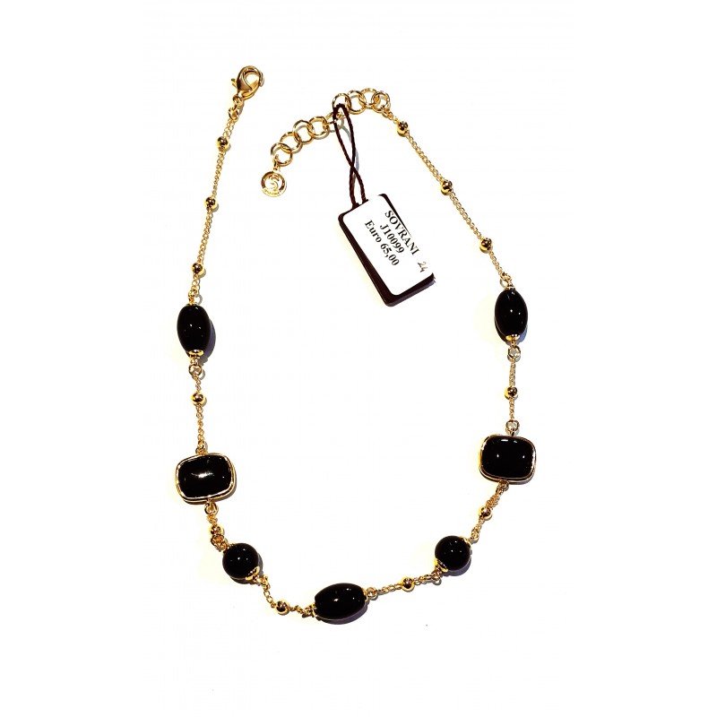 Collana Donna Sovrani J10099 In Ottone Dorato Con Sfere In Onice