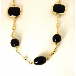 Collana Donna Sovrani J10099 In Ottone Dorato Con Sfere In Onice