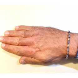 Bracciale Uomo Sovrani J7575 Con Dischetti In Ametista E Inserti Antracite E Rosé