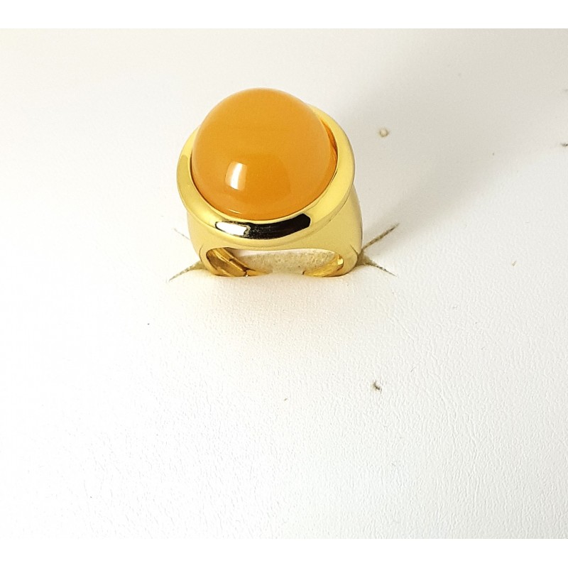 Anello Donna Sovrani J8255M13 In Ottone Dorato Con Pietra Giallo Ocra