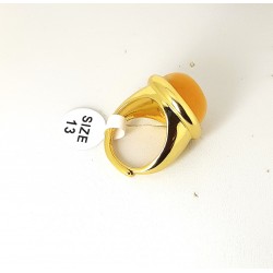Anello Donna Sovrani J8255M13 In Ottone Dorato Con Pietra Giallo Ocra