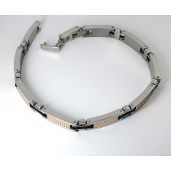 Bracciale Uomo ARKANO BAC143R In Acciaio Con Particolari Rosé E Neri