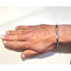 Bracciale Uomo ARKANO BAC143R In Acciaio Con Particolari Rosé E Neri