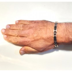 Bracciale Uomo ARKANO BAC100RN In Acciaio IP rosé Con fibra Di Carbonio