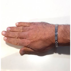 Bracciale Uomo ARKANO ABA030NR In Acciaio Bicolore Con Diamante Nero