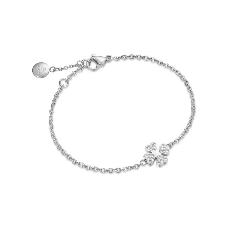 Bracciale Donna Luca Barra BK1496 In Acciaio Con Quadrifoglio
