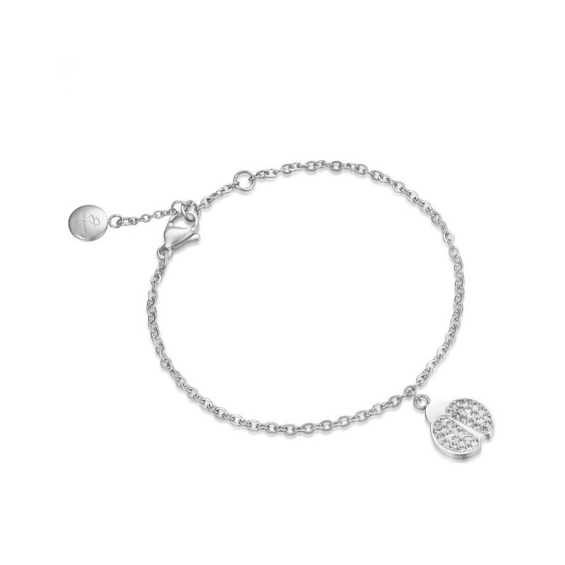 Bracciale Donna Luca Barra BK1494 In Acciaio Con Coccinella E Strass