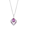 Collana Donna Lotus Silver LP3711-1/2 In Argento Con Pietra A Goccia Rosa Scuro