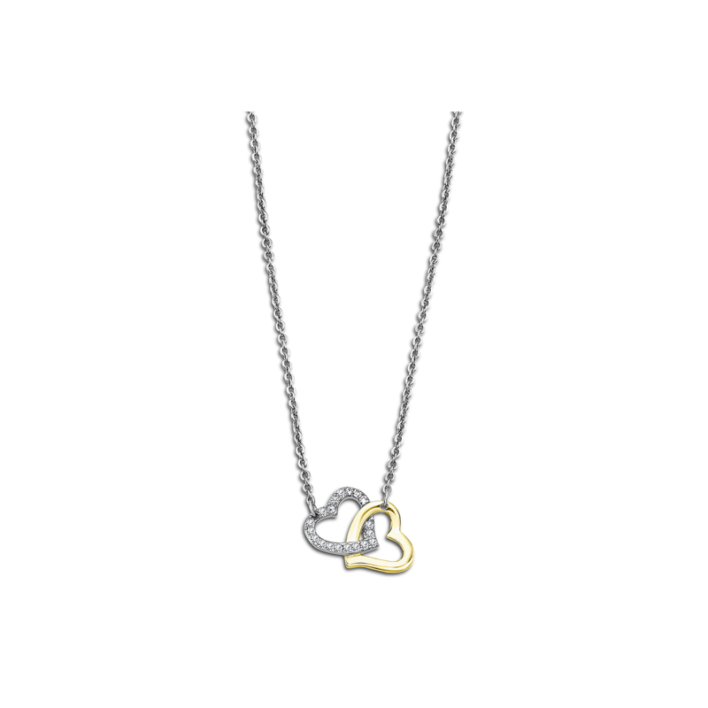 Collana Donna Lotus Style LS2117/1/1 In Acciaio Con Cuori e Strass
