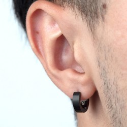 Orecchini Uomo Lotus Style LS2160/4/5 A Cerchio In Acciaio IP Nero
