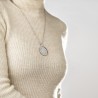 Collana Donna Lotus Style LS1751-1/1 In Acciaio Con Pendente Tondo Con Strass