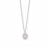 Collana Donna Luca Barra CK2065 In Acciaio Con Zircone Rosa E Strass