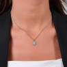 Collana Donna Luca Barra CK2064 In Acciaio Con Zircone Ovale E Strass