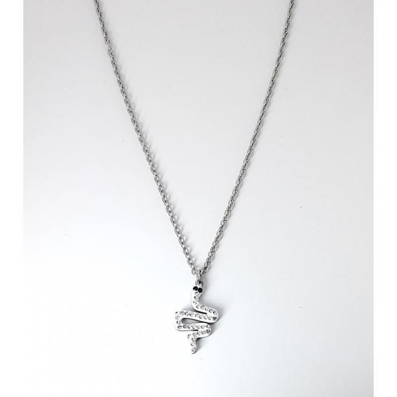 Collana Donna Luca Barra CK2052 In Acciaio Con Serpente Con Strass
