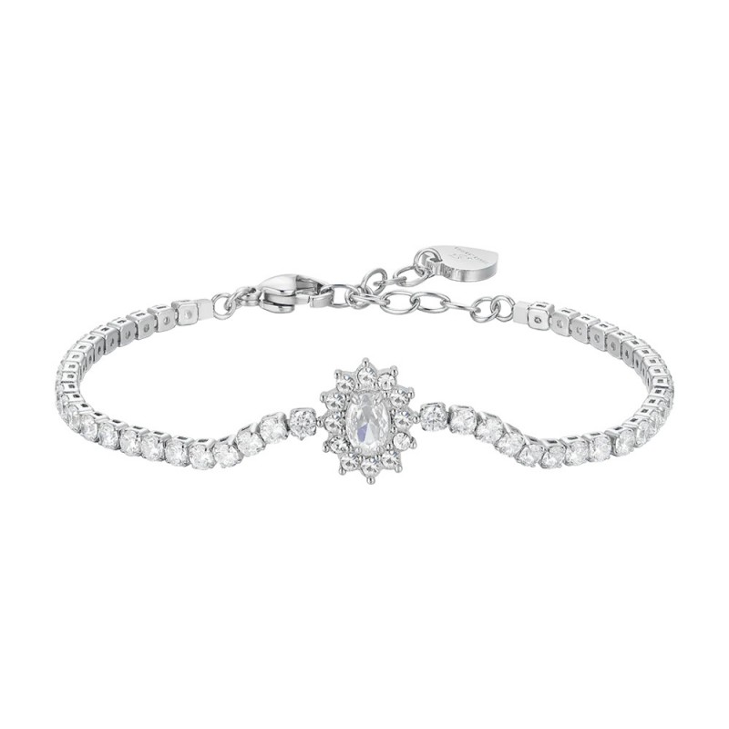 Bracciale Donna Luca Barra BK2736 In Acciaio Tipo Tennis Con Cristalli E Zircone Ovale