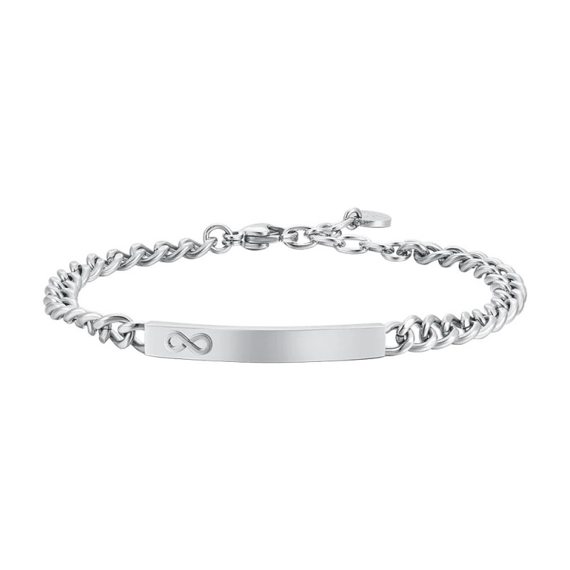 Bracciale Uomo Luca Barra BA1803 In Acciaio Con Piastra Centrale E Infinito