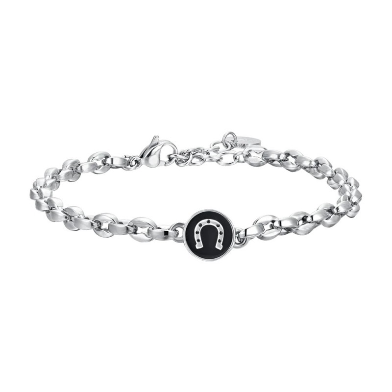 Bracciale Uomo Luca Barra BA1824 In Acciaio Con Ferro Di Cavallo