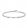 Bracciale Uomo Luca Barra BA1807 In Acciaio Con Piastra E Zirconi