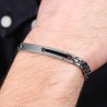 Bracciale Uomo Luca Barra BA1762 In Acciaio Con Particolare Nero