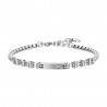 Bracciale Uomo Luca Barra BA1798 In Acciaio Con Piastra E Zircone