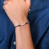 Bracciale Uomo Luca Barra BA1809 In Acciaio Con Piastra E Zirconi Blu