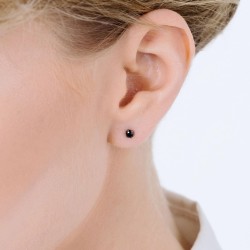 Orecchini Unisex Luca Barra OK923 Punto Luce In acciaio Con Zircone Nero
