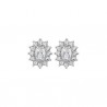 Orecchini Donna Luca Barra OK1409 In Acciaio Con Zircone Ovale E Strass