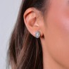 Orecchini Donna Luca Barra OK1409 In Acciaio Con Zircone Ovale E Strass