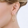 Orecchini Donna Luca Barra OK954 A Cerchio In Acciaio Dorato