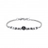 Bracciale Bambino Luca Barra JB189 In Acciaio Con Ancora Ed Elementi Neri