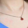Collana Bambina Luca Barra JC113 In Acciaio Con Coccinella E Strass Rossi