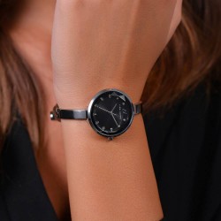 Orologio Donna Luca Barra BW389 Con Cinturino Acciaio E Quadrante Nero
